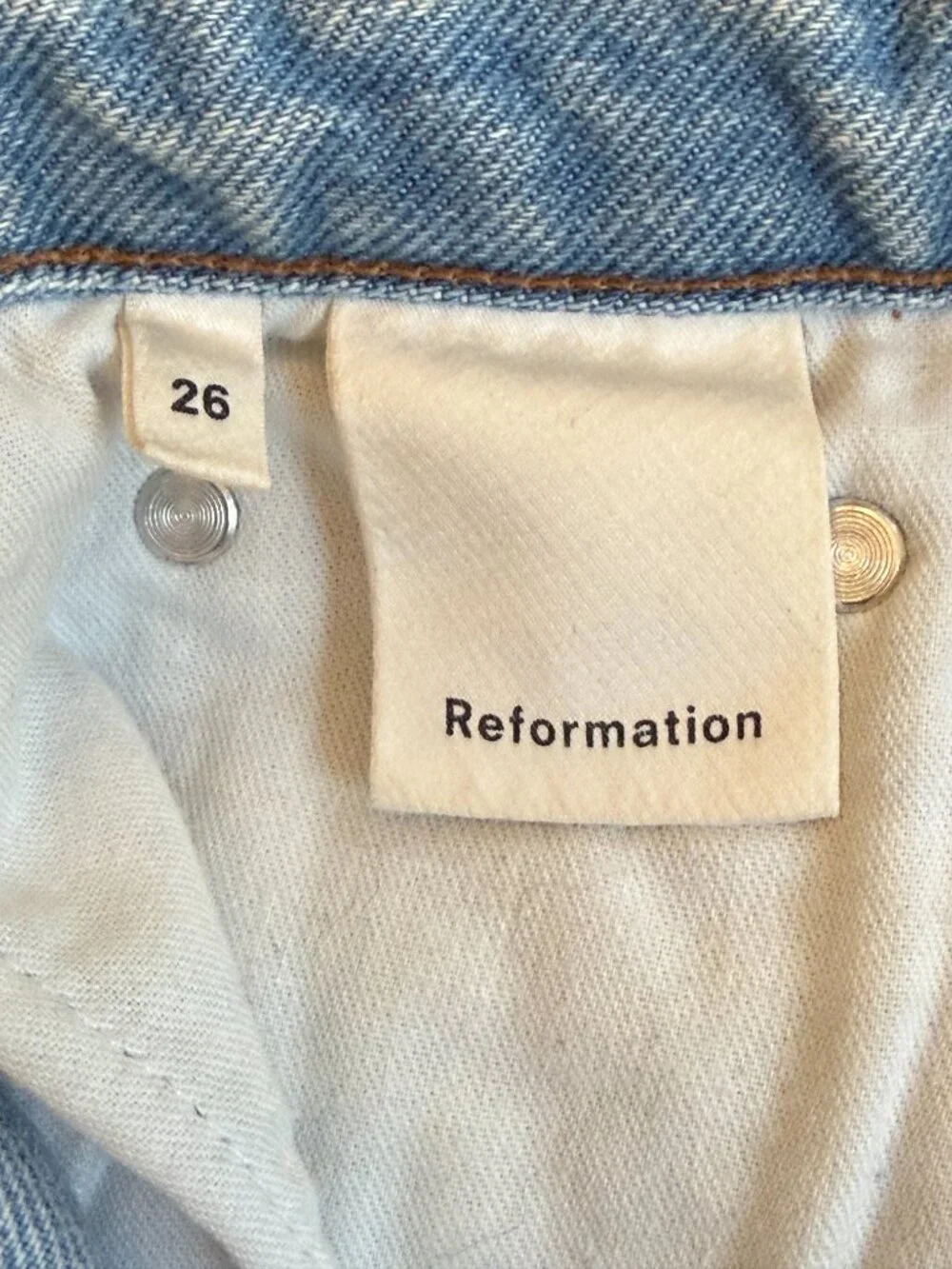 Reformation Dixie Shasta Destroyed Denim Shorts Size 26 Distressed